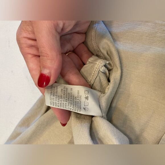 James Perse 100% Cotton V-neck Tan Short Sleeve Minimalist Tee Shirt Small - Picture 9 of 9